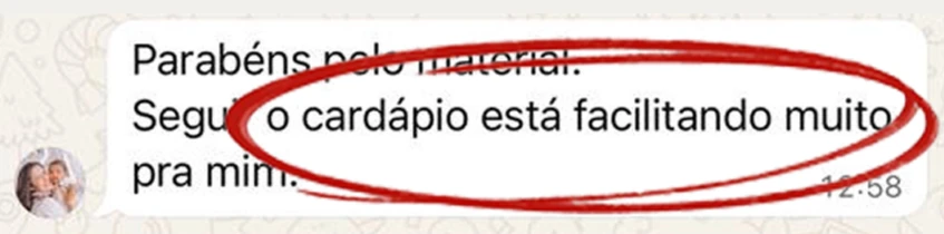 Depoimento real de aluna, imagem 12 de 13.