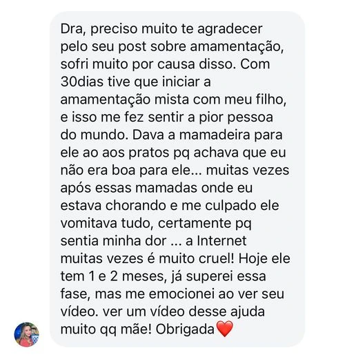 Depoimento real de aluna, imagem 1 de 13.